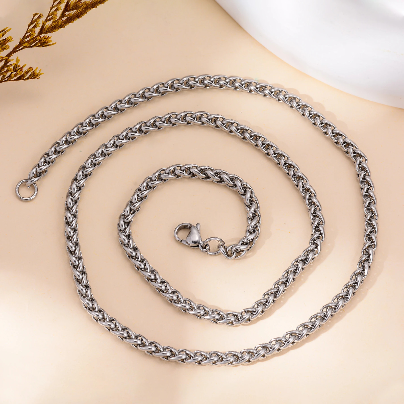 1Pice Width 2.5-6mm Keel Link Chain Necklace for Men Women Stainless Steel Chain