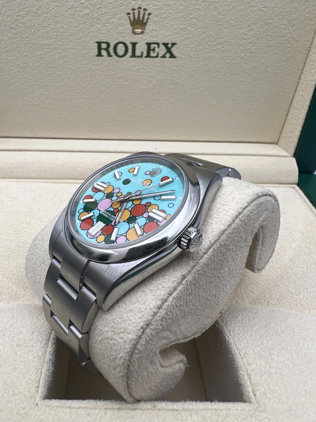 Rolex Oyster Perpetual 39mm 114300 Custom Celebration Dial Box Set (124300 style
