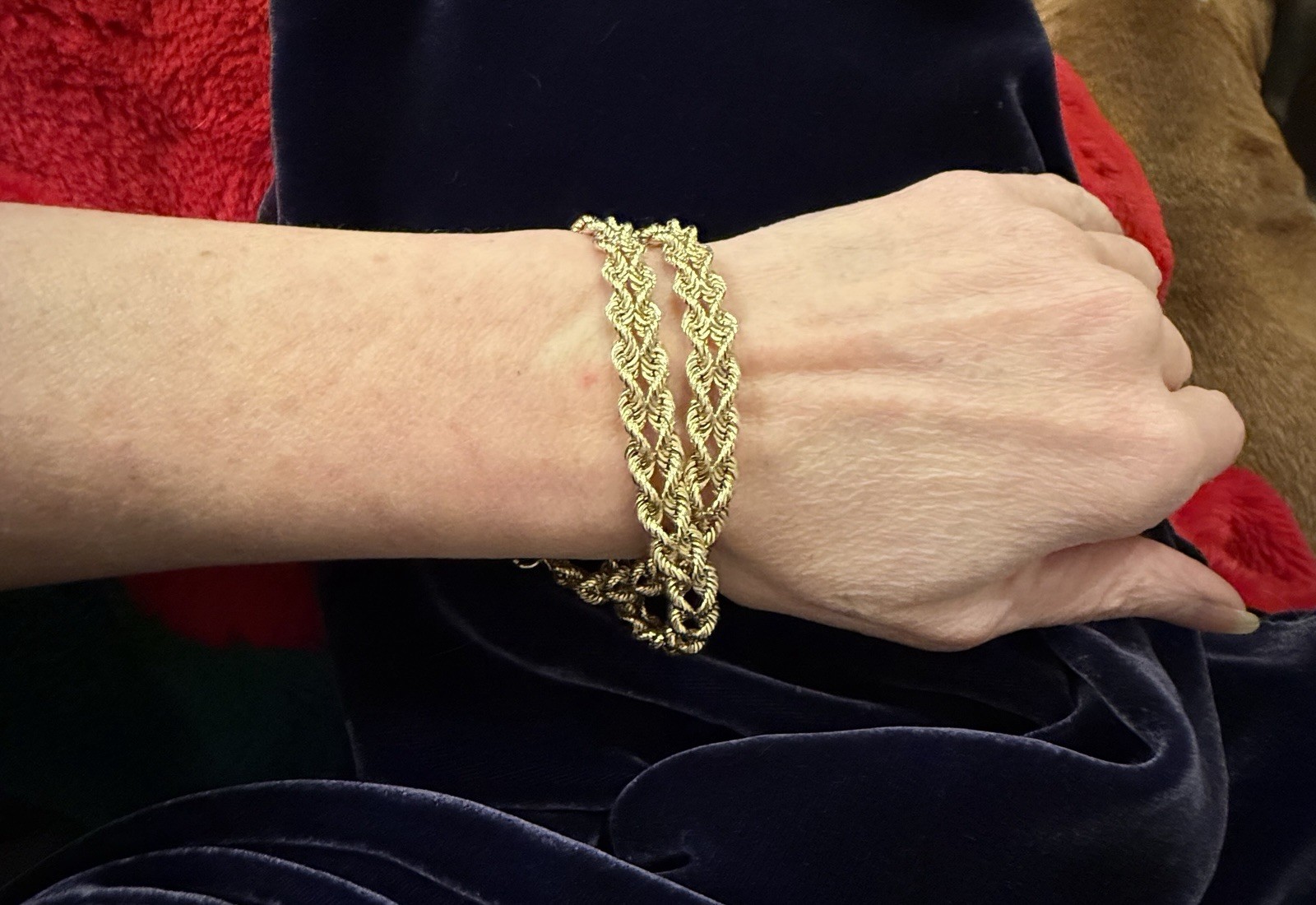Vintage 14k EternaGold Double Rope Chain Necklace – 18″ 8mm Approx 13g QVC Peru