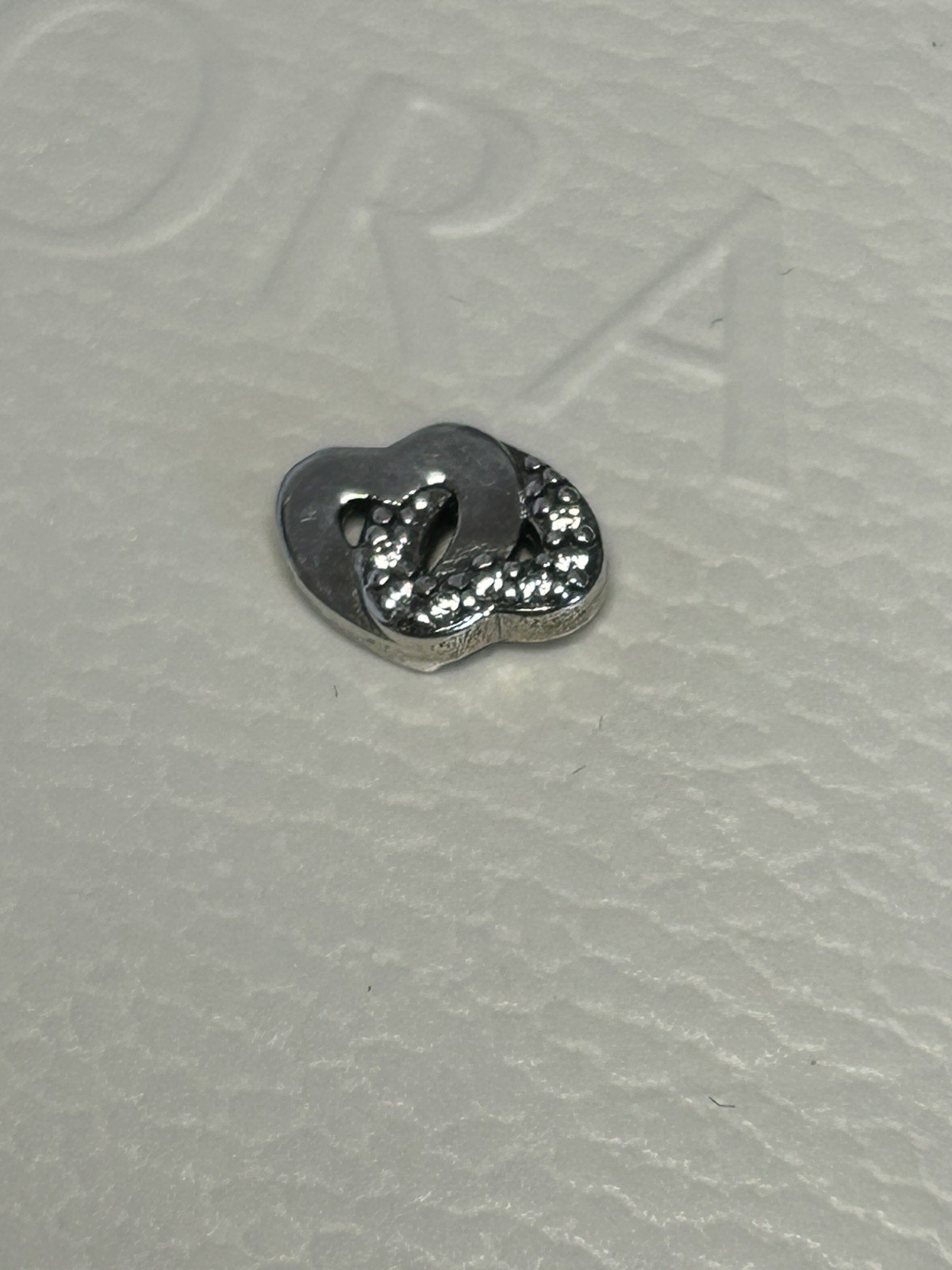 Authentic Pandora 2.5cm pavé Heart floating Locket & adjustable chain