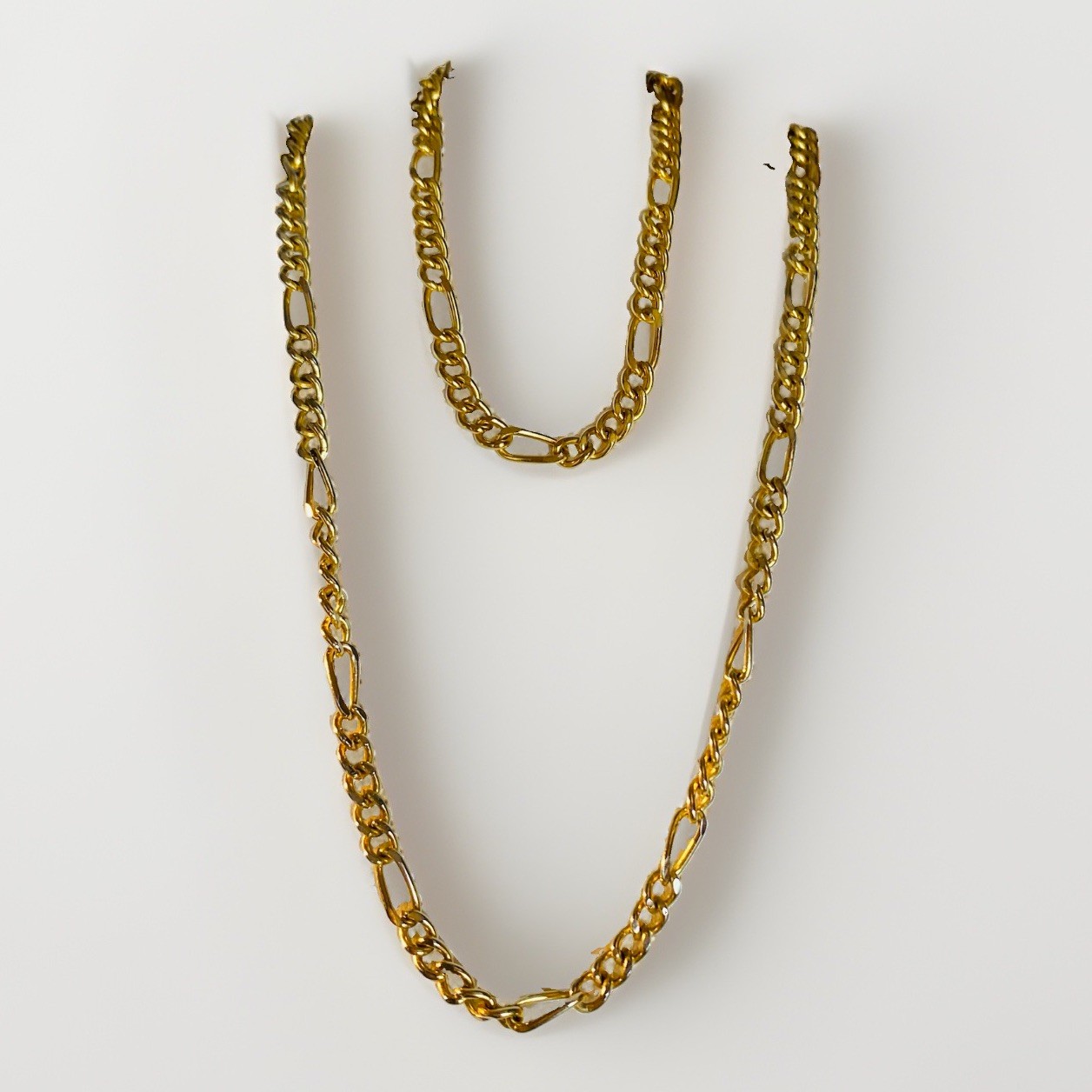 Gold 14kgp Chain And Bracelet Set