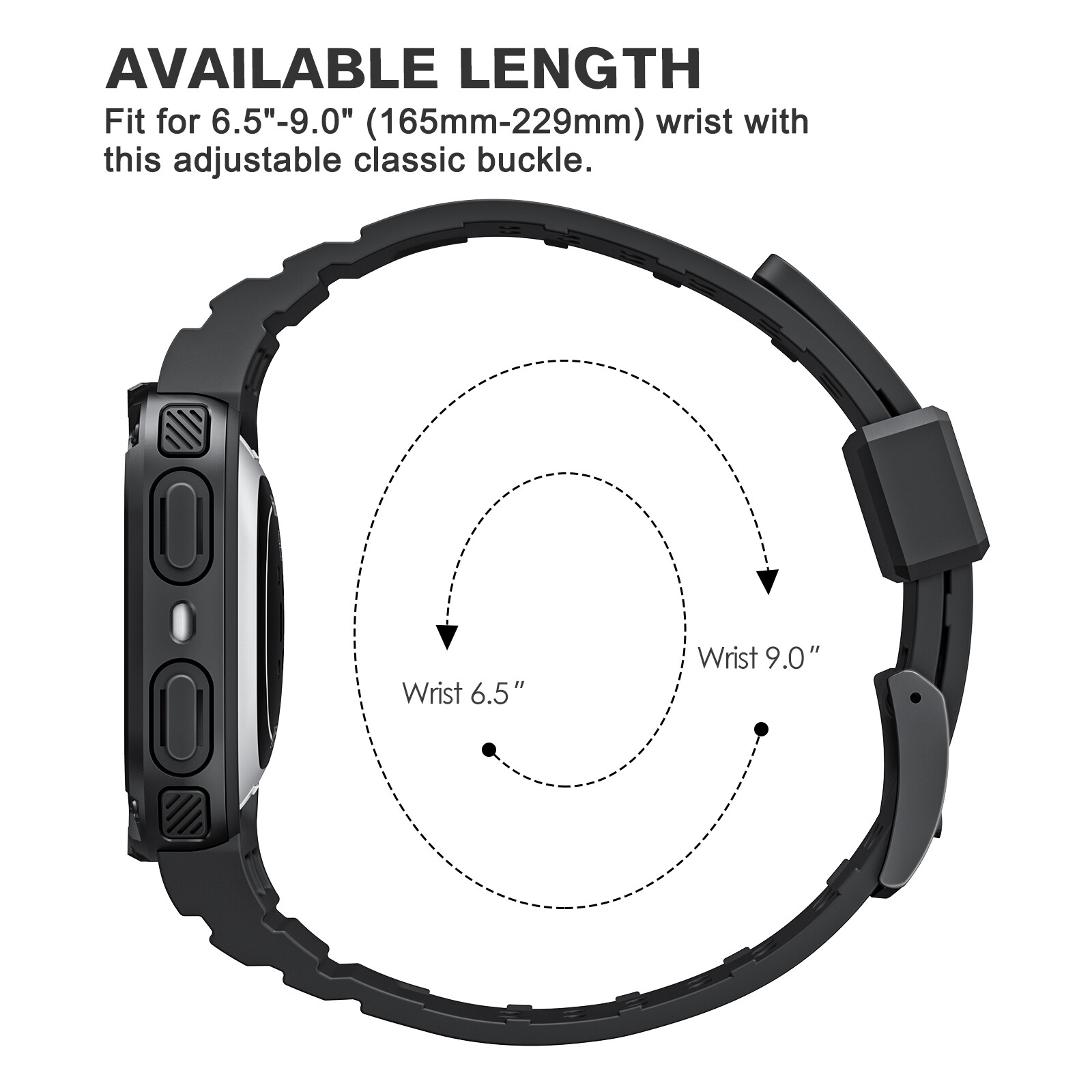 Band with Case for Fitbit Versa 3/2/Sense Rugged Men Sport Band Protective Cover