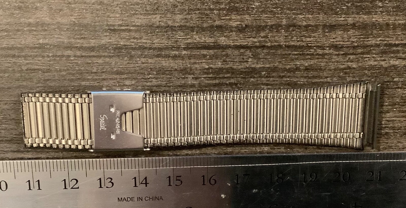 Speidel Flip Clasp PVD Coated 2 Piece Vintage Watchband 19mm Straight End NOS