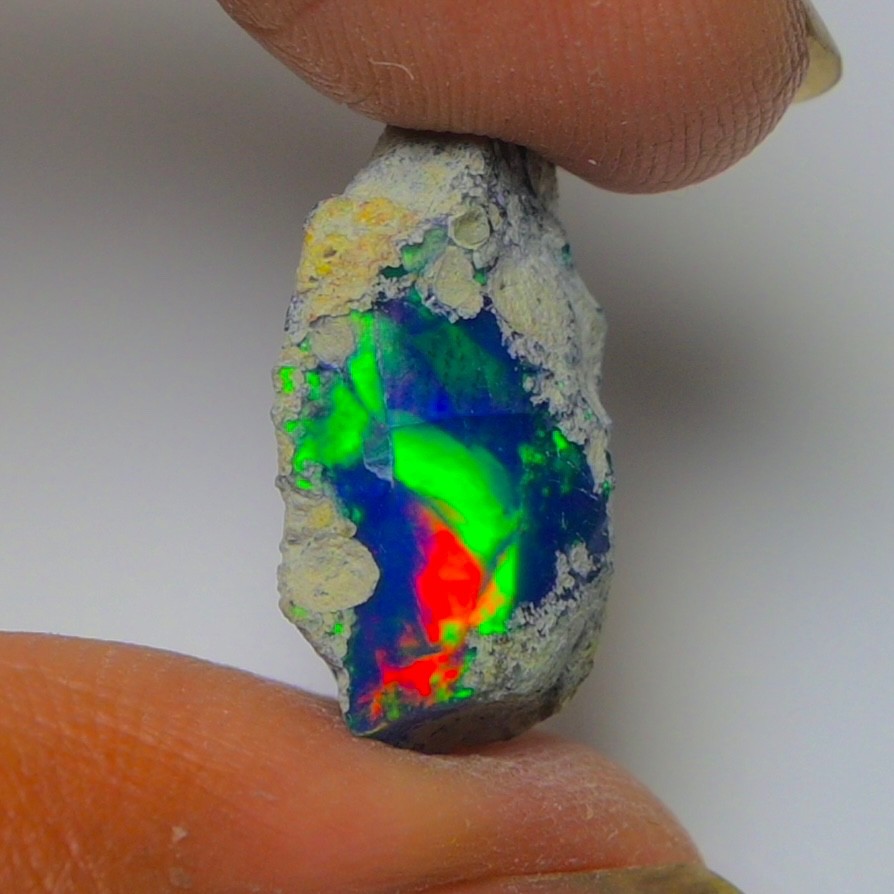 Blue Ethiopian Opal Rough 6.45 cts Smoked Black Opal Raw, Fire Opal