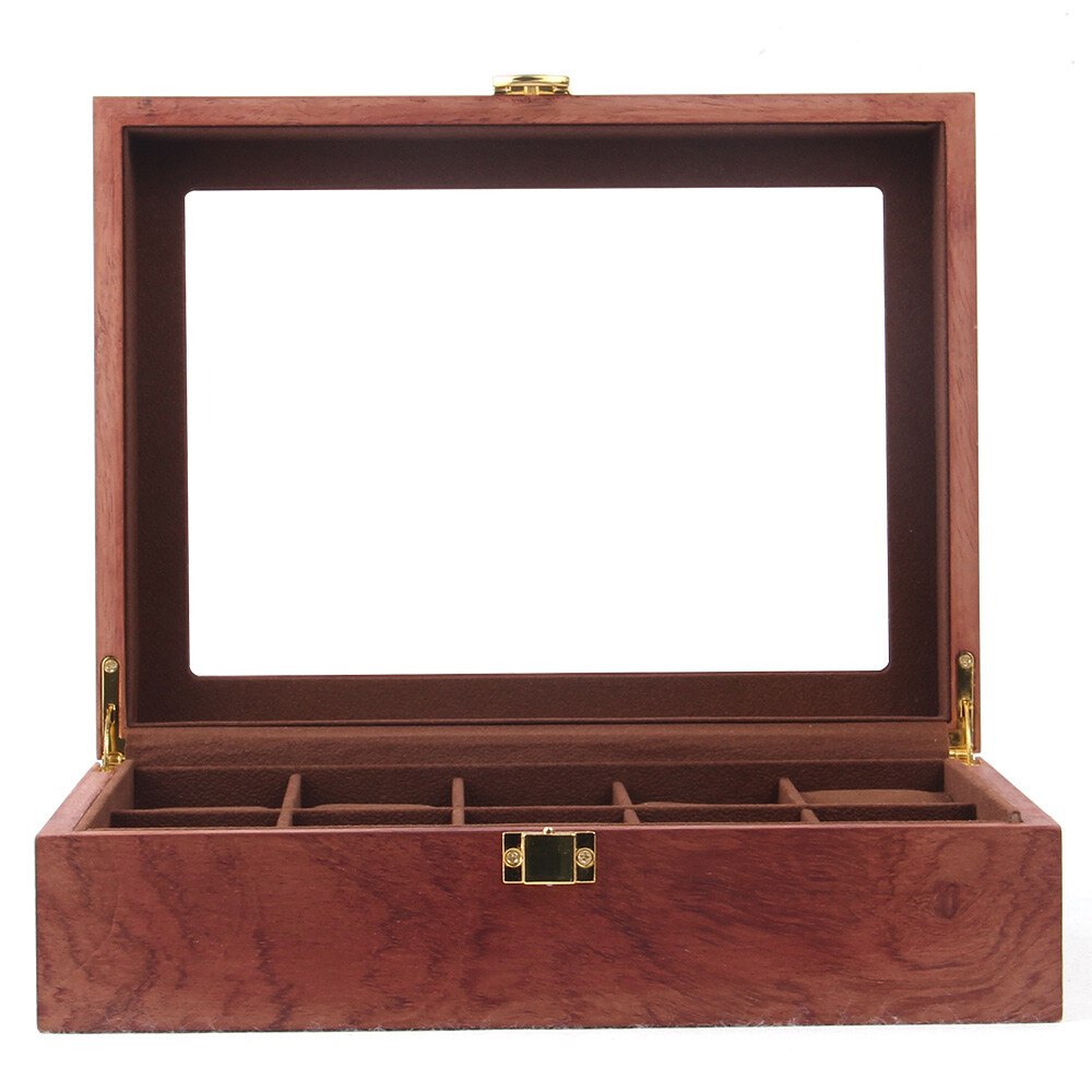6/10/12 slot Luxury Watch Box Jewelry Display Case Organizer Wood Grain