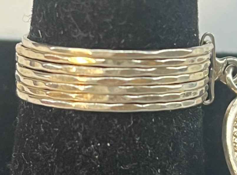 925 Sterling Silver St Benedict Medal Charm Linked Multi-Band Ring Size 10