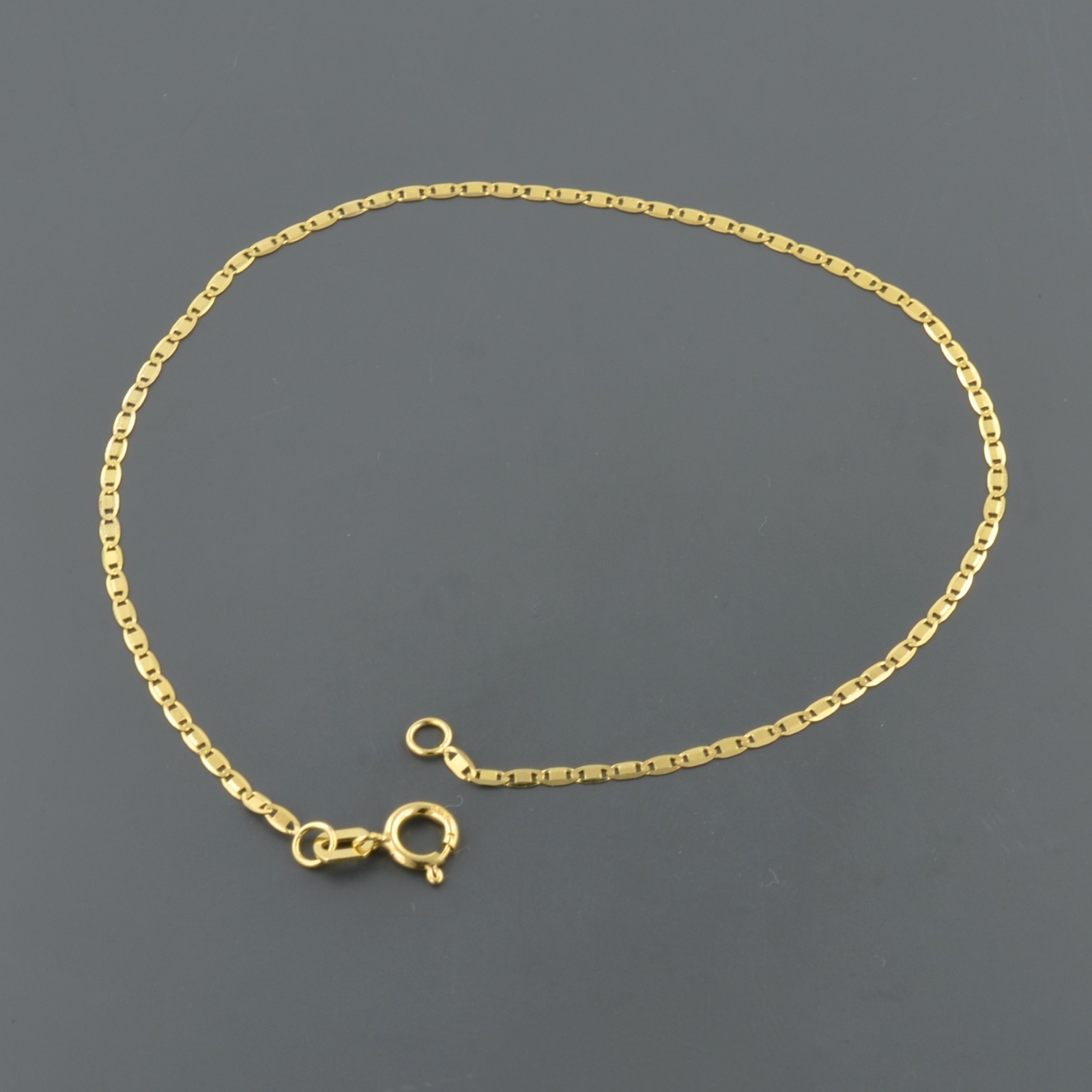 10K YELLOW 1.25mm FLAT MARINER LINK CHAIN 7.5 INCH BRACELET FREE SHIPPING FREE