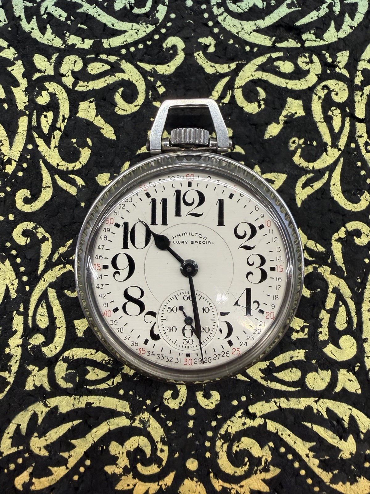 HAMILTON Railway Special Pocket Watch 992B 21j Stainless Steel Star Watch Case