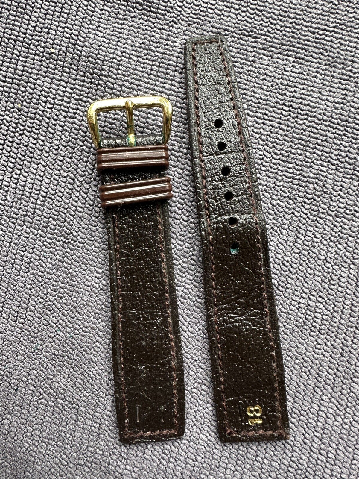 Vintage Watch Strap 18 mm Leather Small Size Nos Open Ended Top Quality