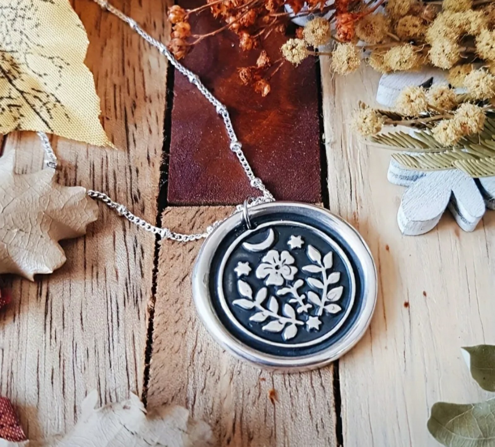 Necklace flower plant boho hippie jewelry pretty cute love gift witch goth cool