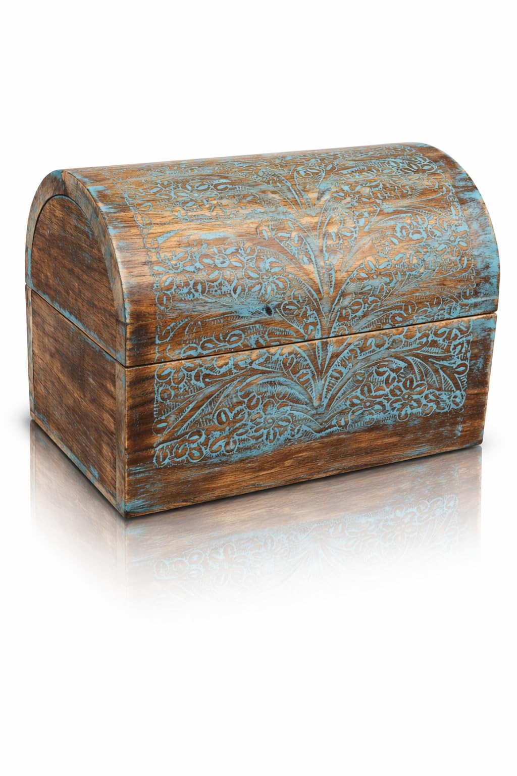 Handmade Wooden Jewelry Box 9x6x6 Inches – Decorative Keepsake Storage Gift
