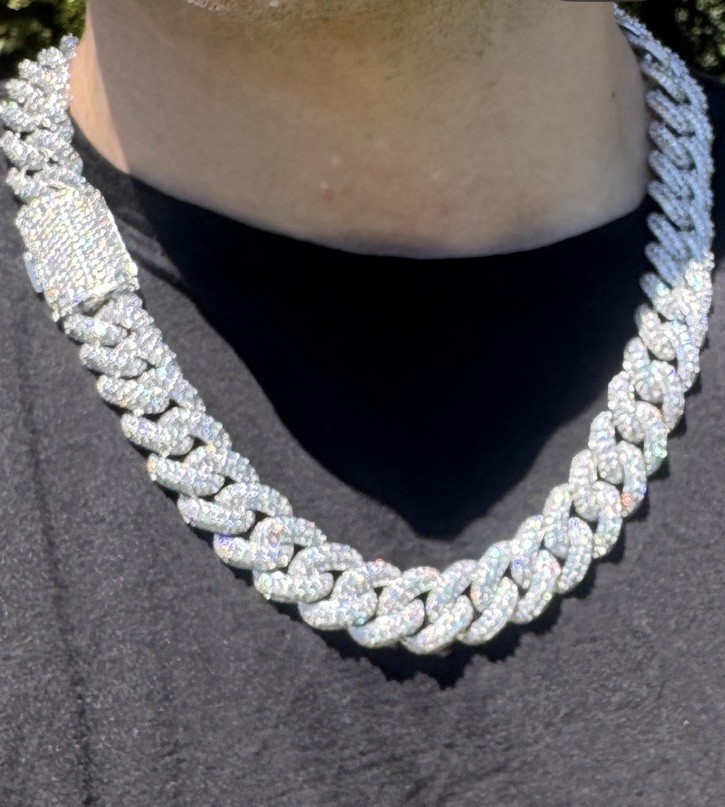 18MM Iced Out Cuban Link Chain AAAAA CZ Gold Plated Brass Hip Hop Necklace 22”
