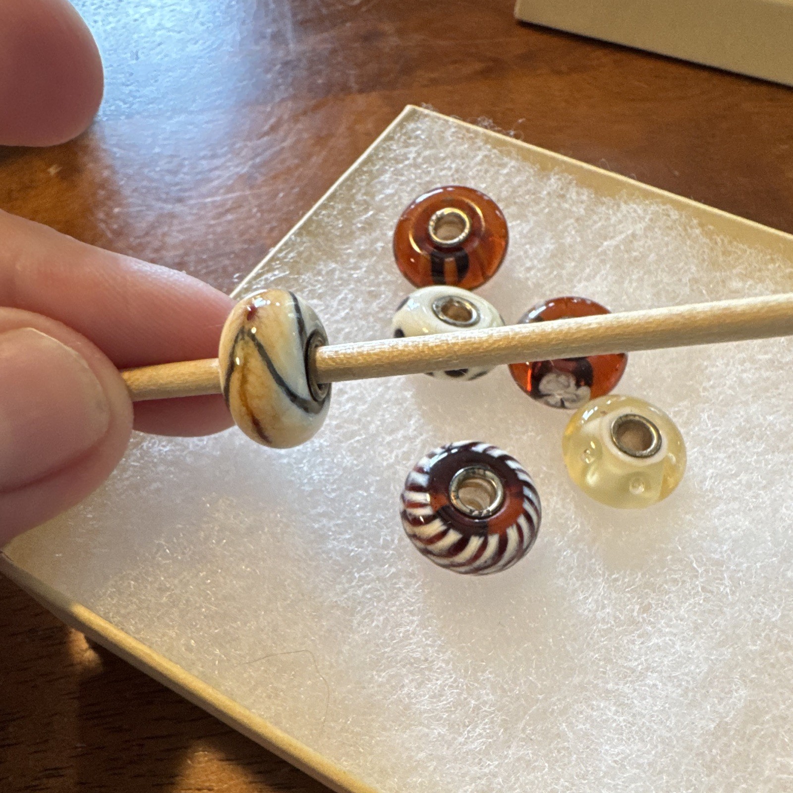 Authentic Trollbeads rare and retired Beige brown kit. 6 piece lot. Unused.