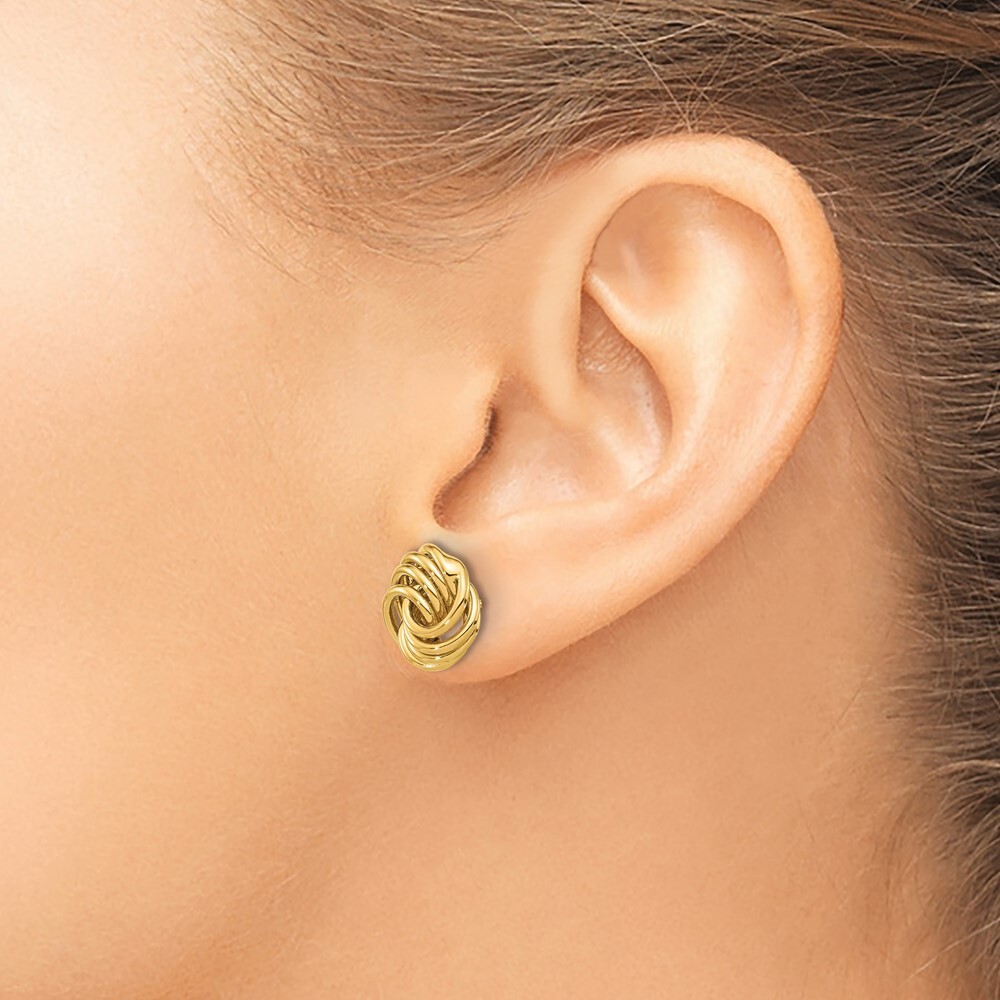 11.4mm 14K Yellow Gold Polished Love Knot Post Earrings TF2342
