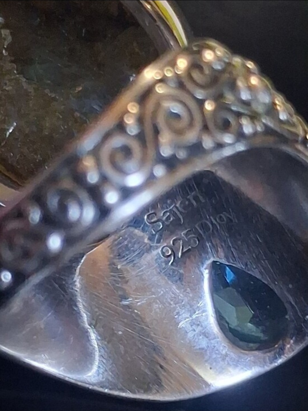 Sajen Silver Labradorite Swiss Blue Quartz Sterling Silver Ring 15.40 CTW 8.82 G