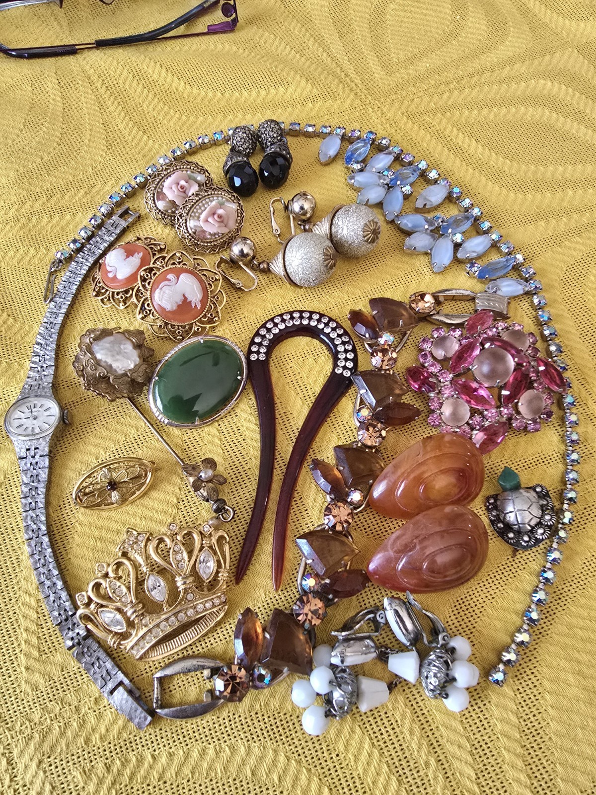 Vtg. Estate Jewelry Lot. Heidi Daus, Miriam Haskell,Seiko etc.