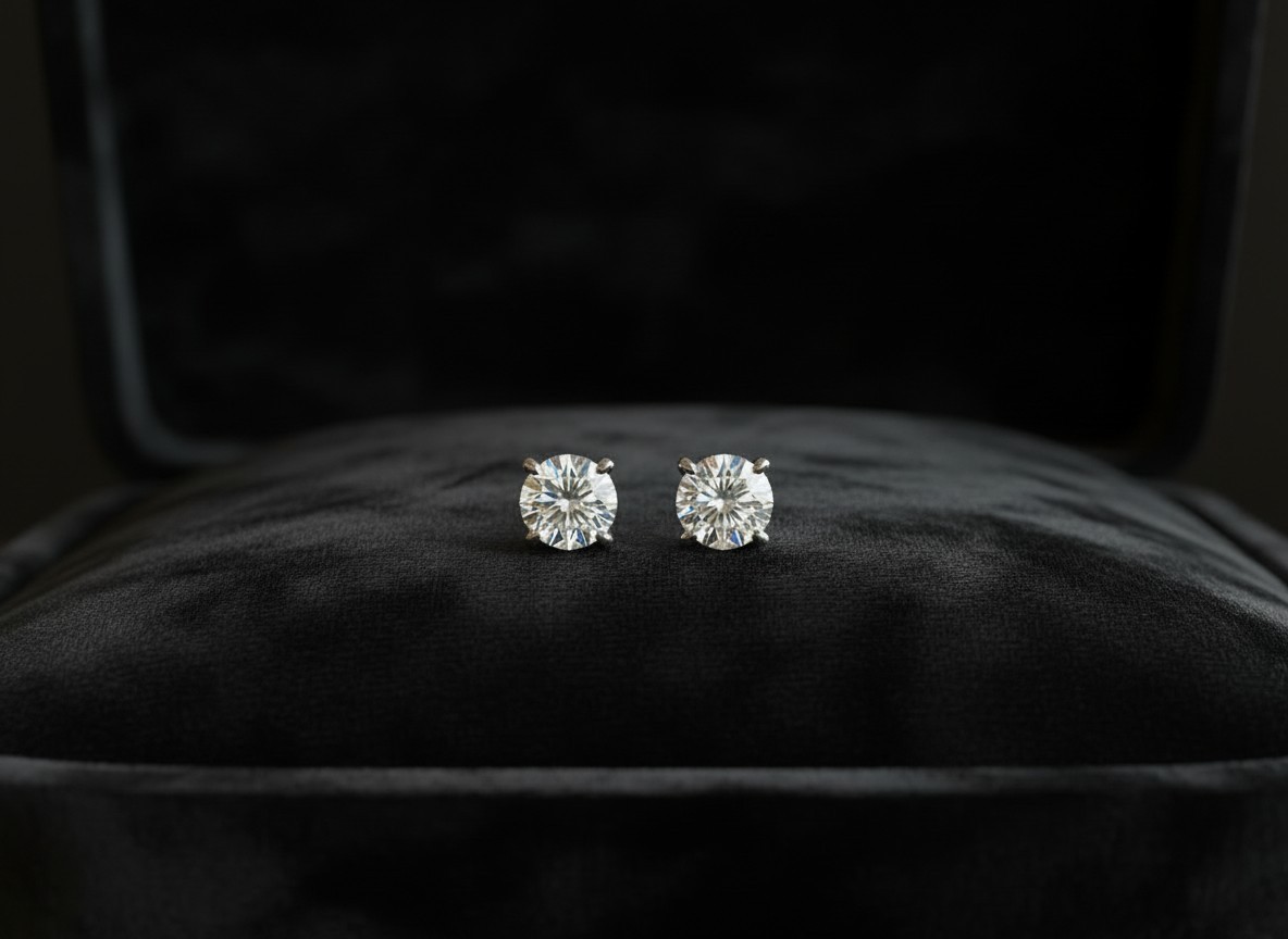 2.00 CT ROUND CUT GRA MOISSANITE EARRINGS 14K SOLID WHITE GOLD STUDS SCREW-BACK