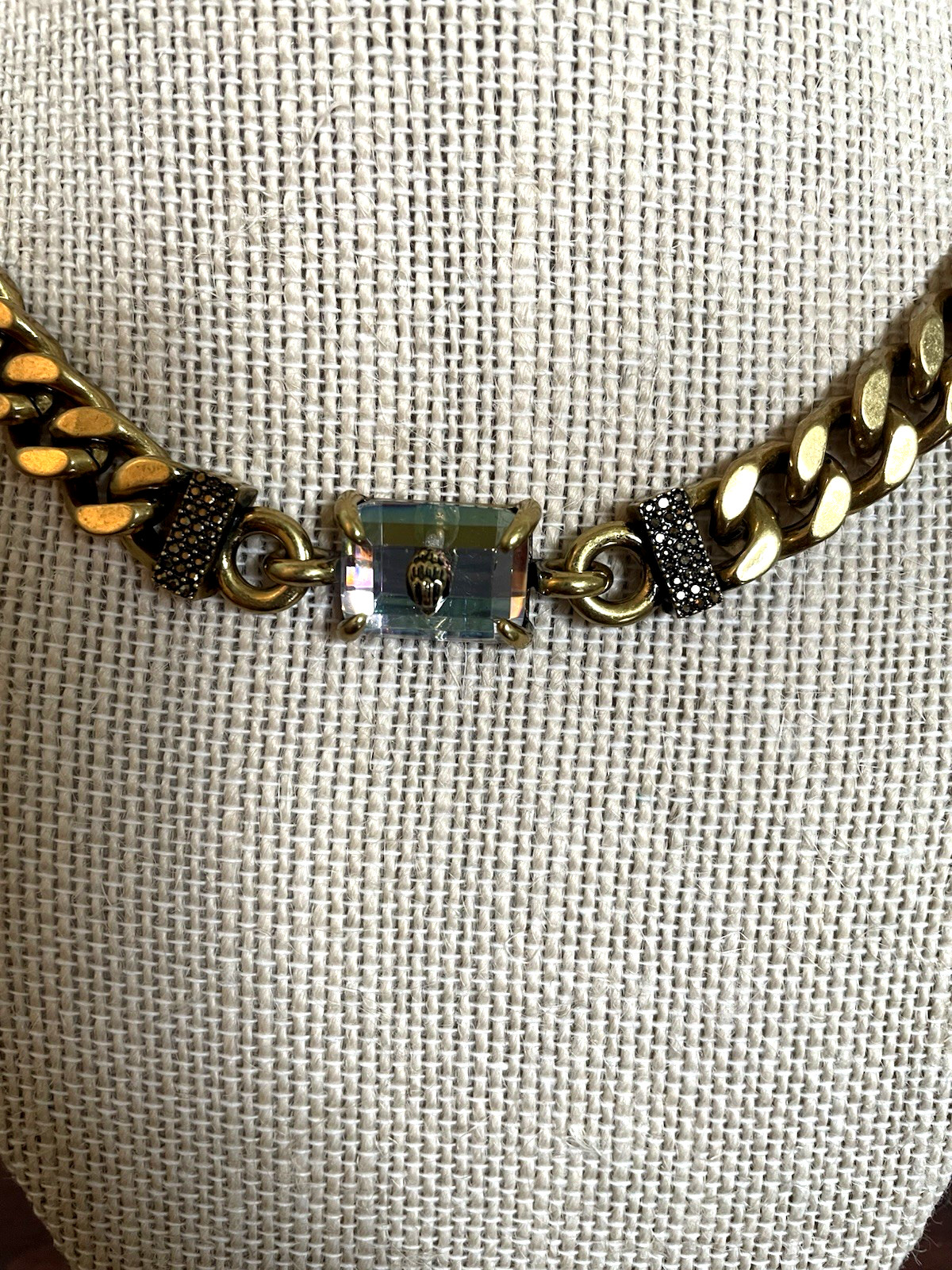 Kurt Geiger London GOLD TONE IRIDESCENT PENDANT COLLAR NECKLACE