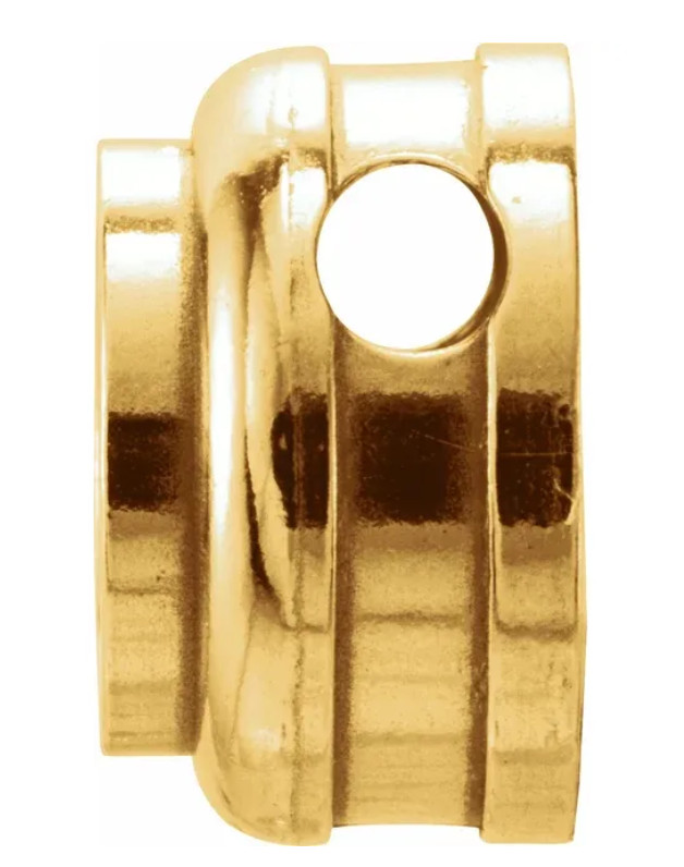 6.2mm 9/10ct Solid 14k Yellow Gold Round Bezel SLIDE PENDANT Mounting Setting US