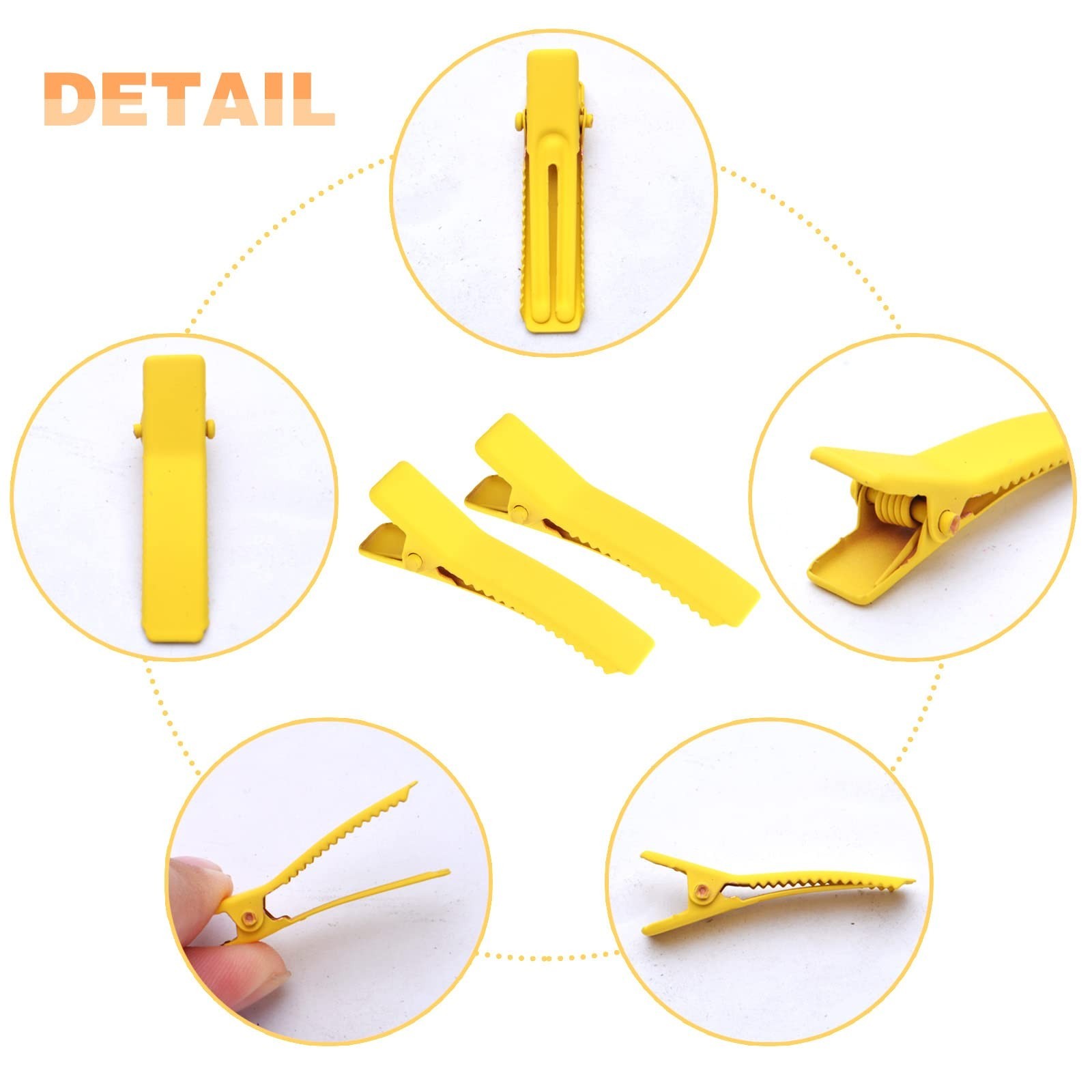 50pcs Colorful Alligator Duckbill Hair Clips Alloy Double Prong Curl Clips Se…