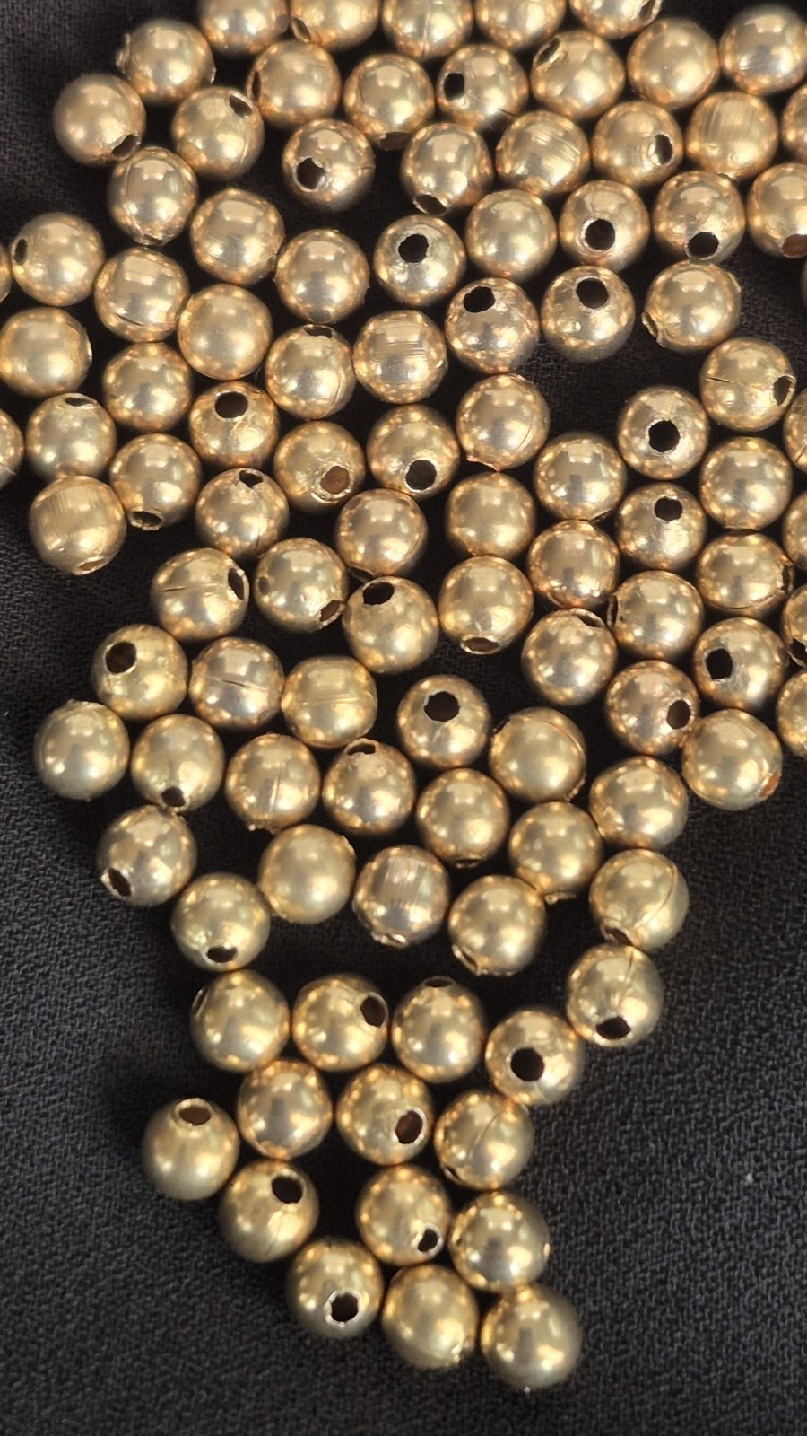 Vintage Gold Tone Metal Round Spacer Beads 122pc 4mm Jewelry Making Supplies
