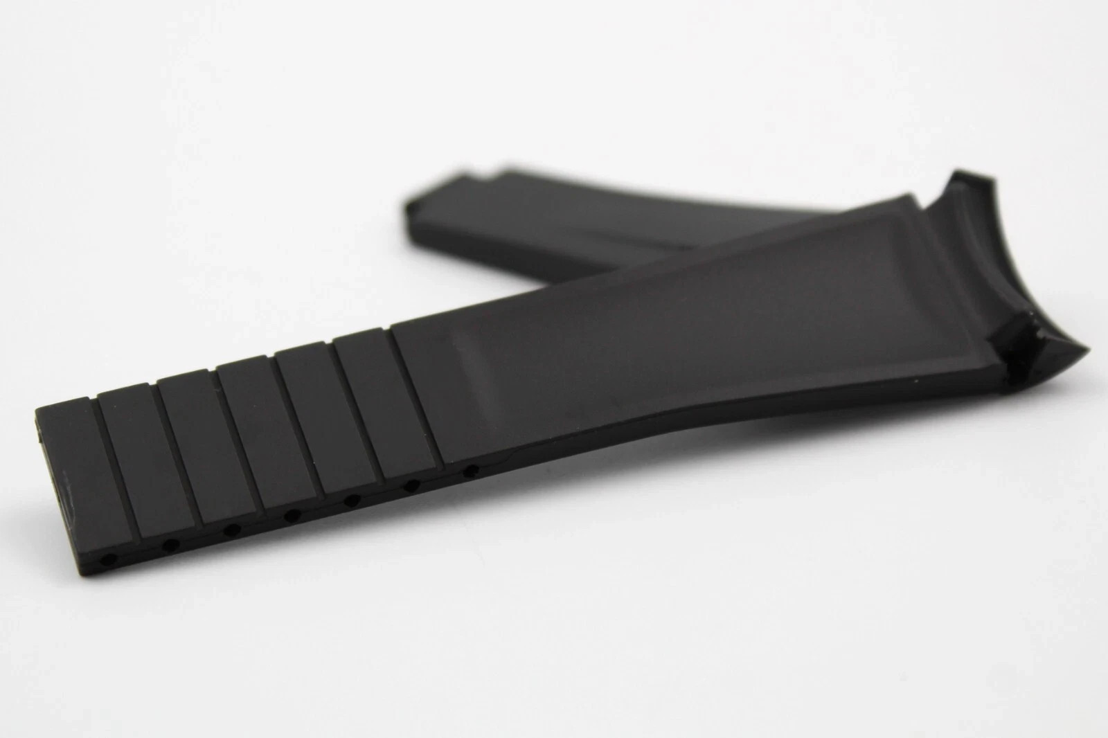 Black TPU Silicone Strap 20/16mm Curved Strap Clasp Clasp Sports Watch New