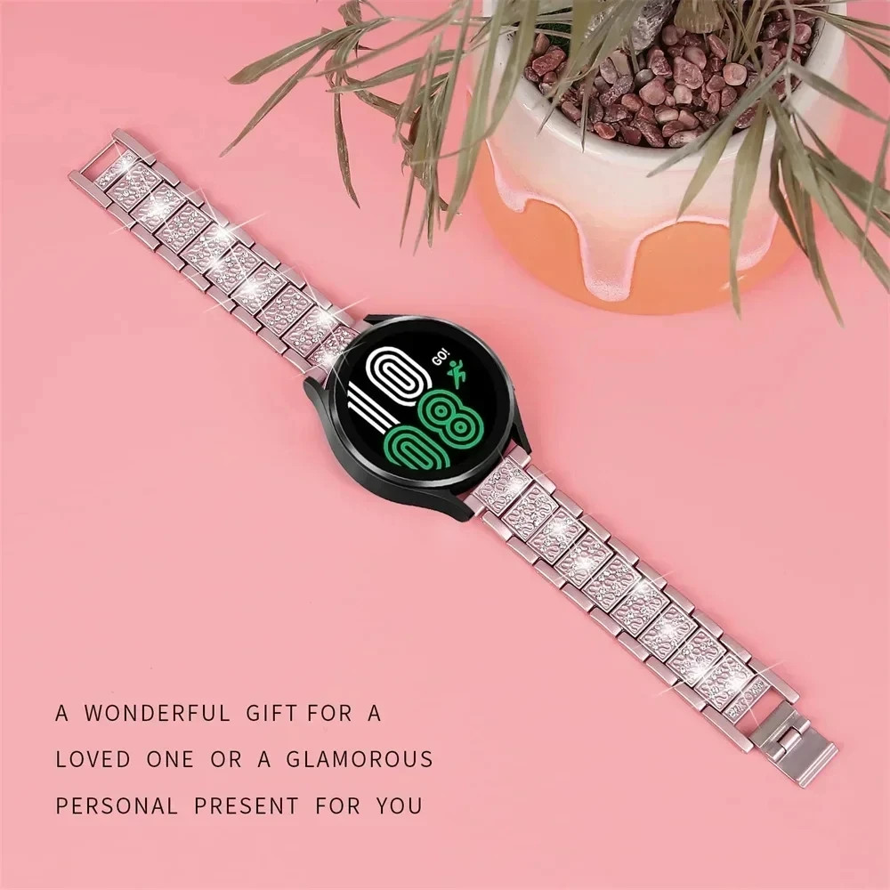 Diamond Bling Metal Band for Samsung Galaxy Watch 8 7 6 5 4 FE 3 41mm Active 1 2