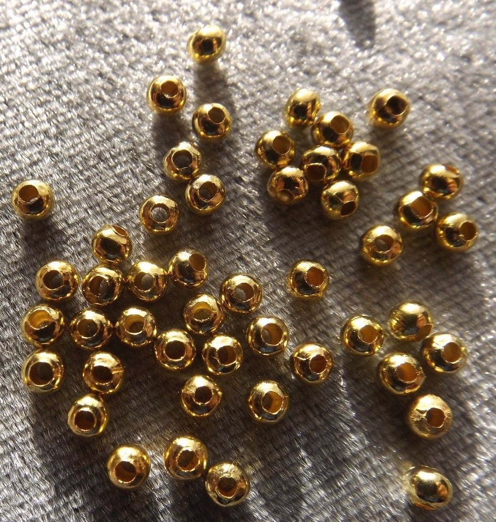 ROUND GOLD SPACER BEADS FINDINGS 3 MM 100 PIECES