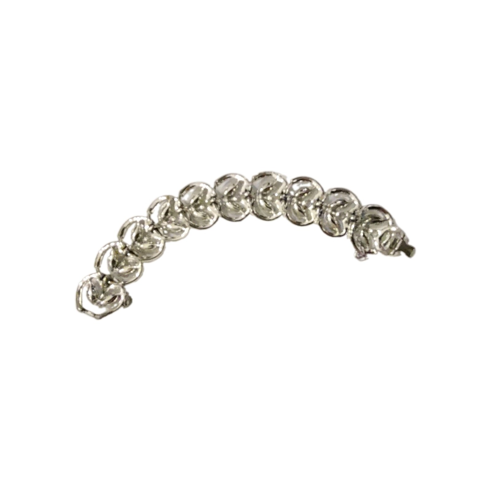 Stunning Signed Sparkly CORO Bracelet with Blue AB Rhinestones Rhodium Back
