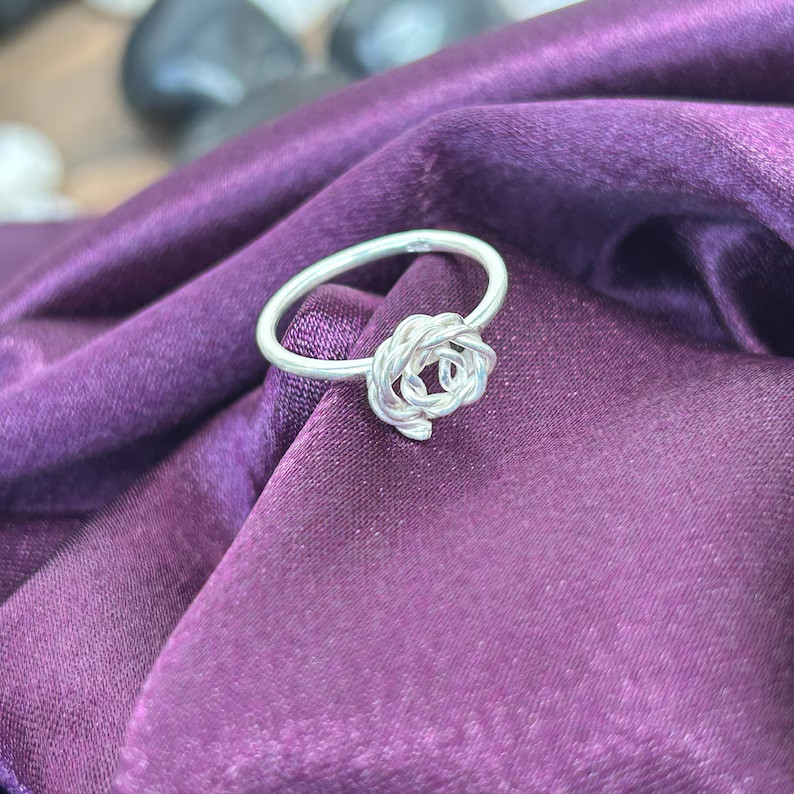925 Sterling Silver Love Knot Ring Handmade Symbolic Friendship Jewelry