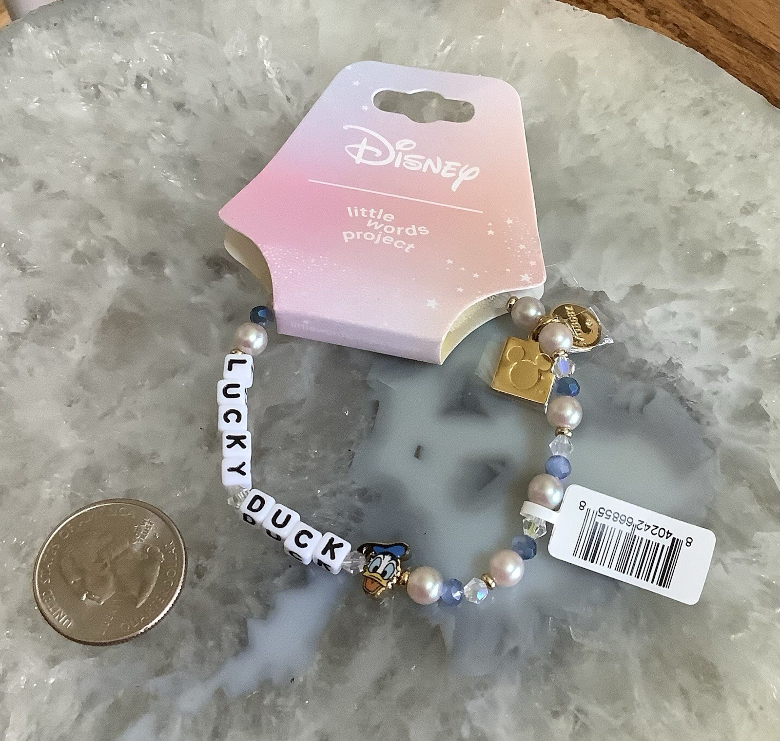 Little Words Project Disney “LUCKY DUCK” Mickey Mouse & Friends Bracelet M/L NWT