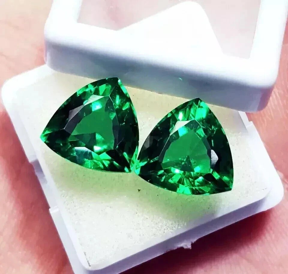 Colombia Emerald Pair 2 Pcs Natural 17-18 Ct Loose Untreated Gemstone Certified