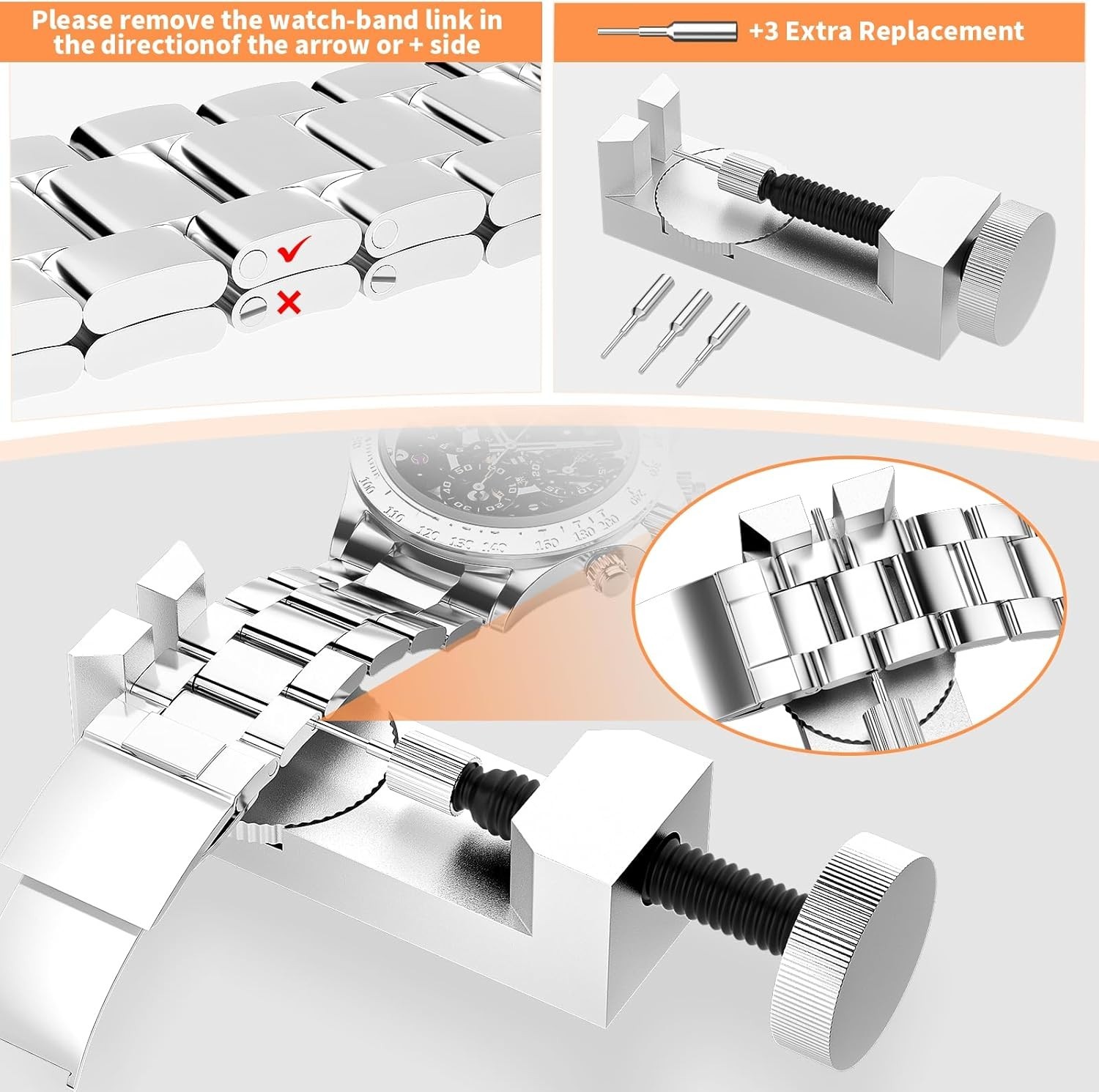 BYNIIUR Watch Repair Kit Watch Repair Kit – Link Removal Tool Set