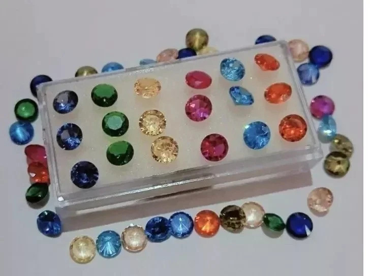 Natural Mix Color Sapphire 4 mm Cut Round 20 Piece Loose Ceylon Gemstone Lot