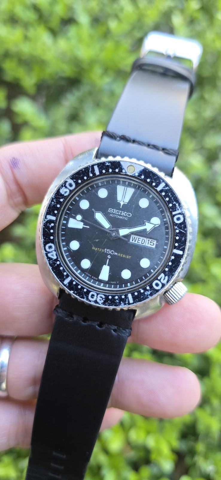 VINTAGE SEPTEMBER 1979 SEIKO 6309 7040 AUTOMATIC SUWA TURTLE DIVER WATCH