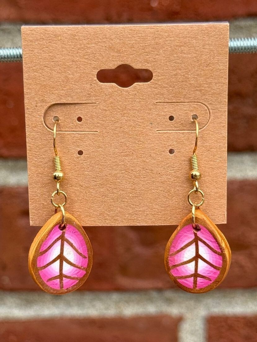 Handmade Polymer Clay Earrings Blue Green Purple