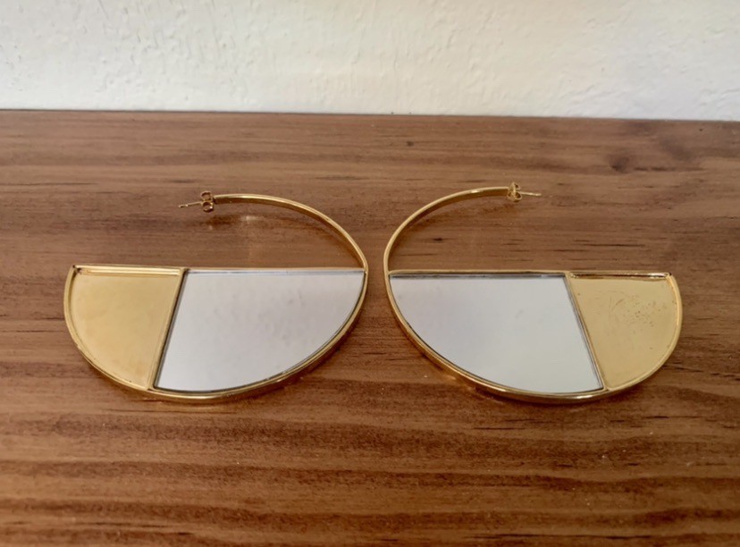 Aurelie Biderman Bianca Earrings 18k Gold Plated Brass. Seen In Vanity Fair NEW
