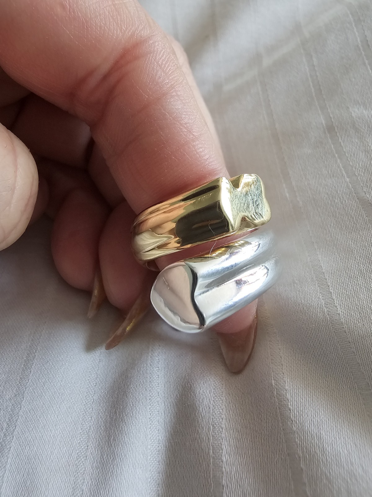 TOUS BOLD BEAR 2 TONE RING (SILVER GOLDEN PLATED) #8 LAST ONE
