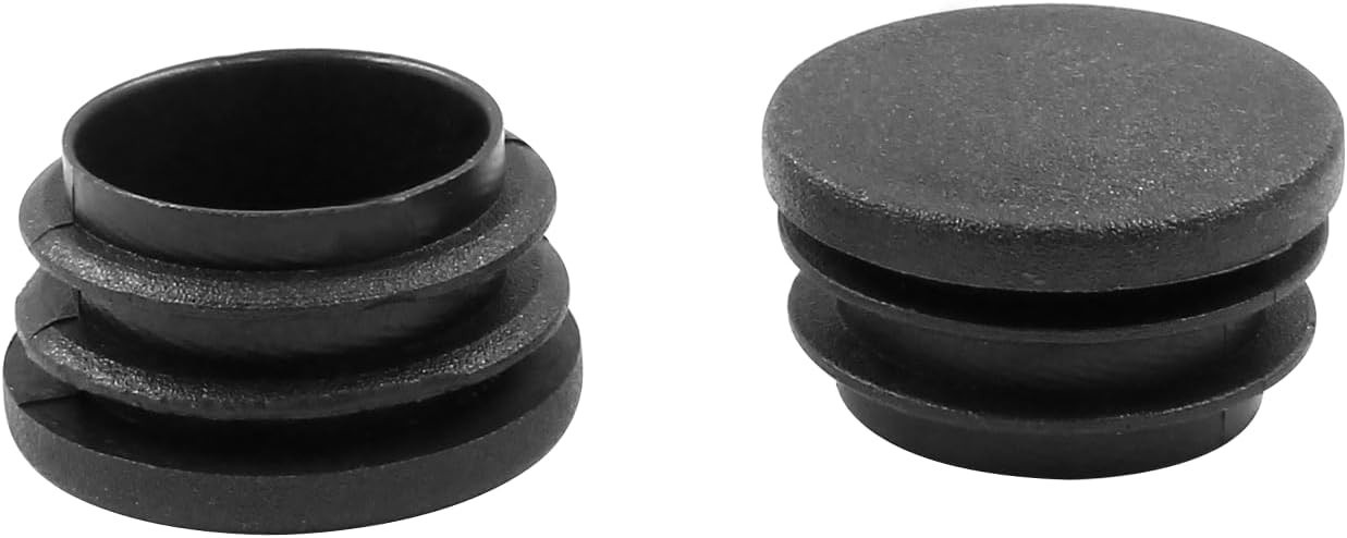 Bonsicoky 1-1/4 Inch 32mm Black Round Plastic Hole Plugs 4 Pack