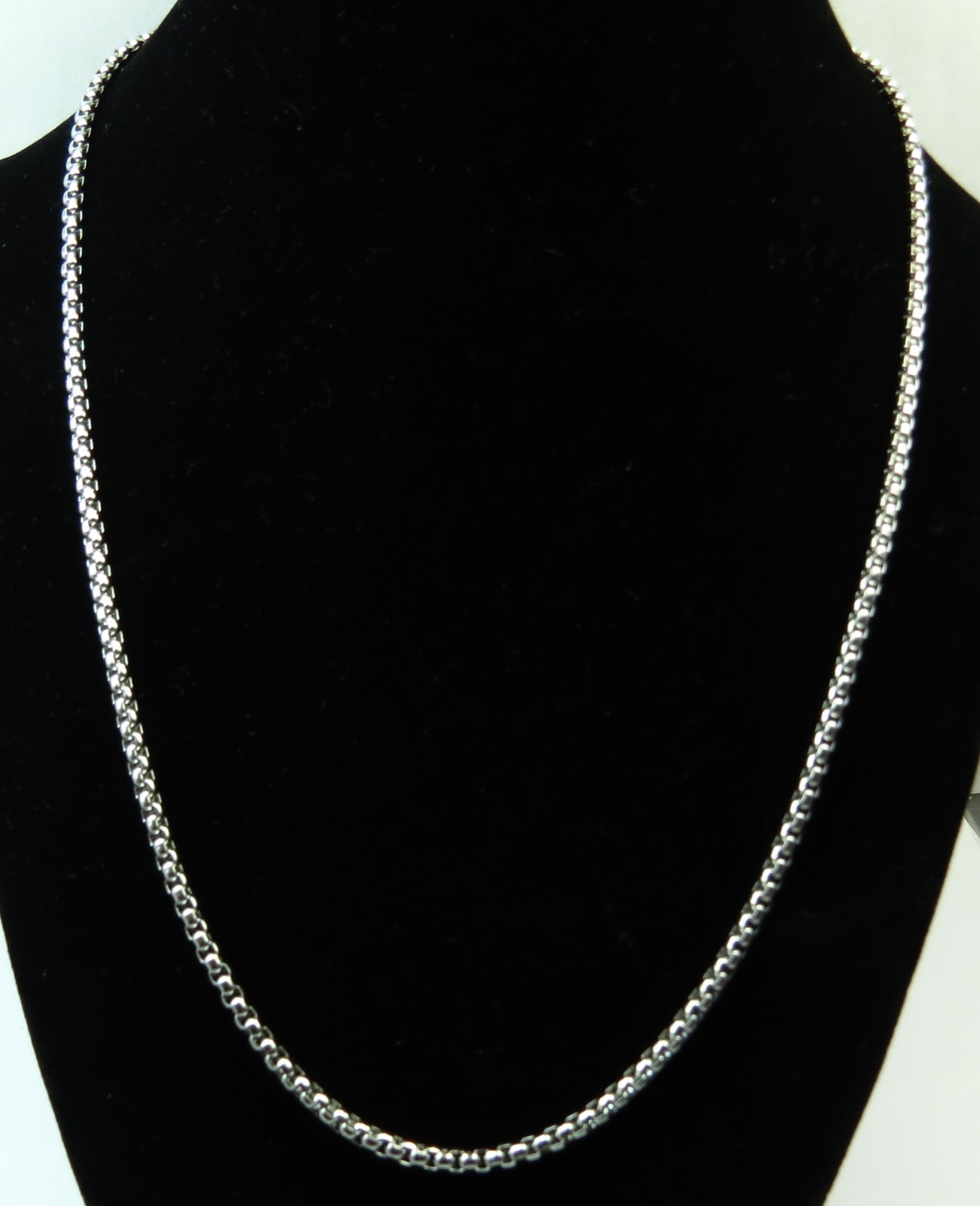 Stainless Steel Chain, Silver Tone, Box Link, Lobster Claw Clasp
