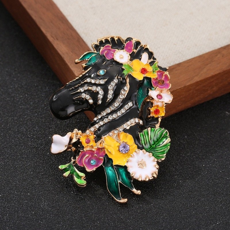 Strong Grip Zebras Pattern Pin Lightweight Recyclable Metal Accessory For