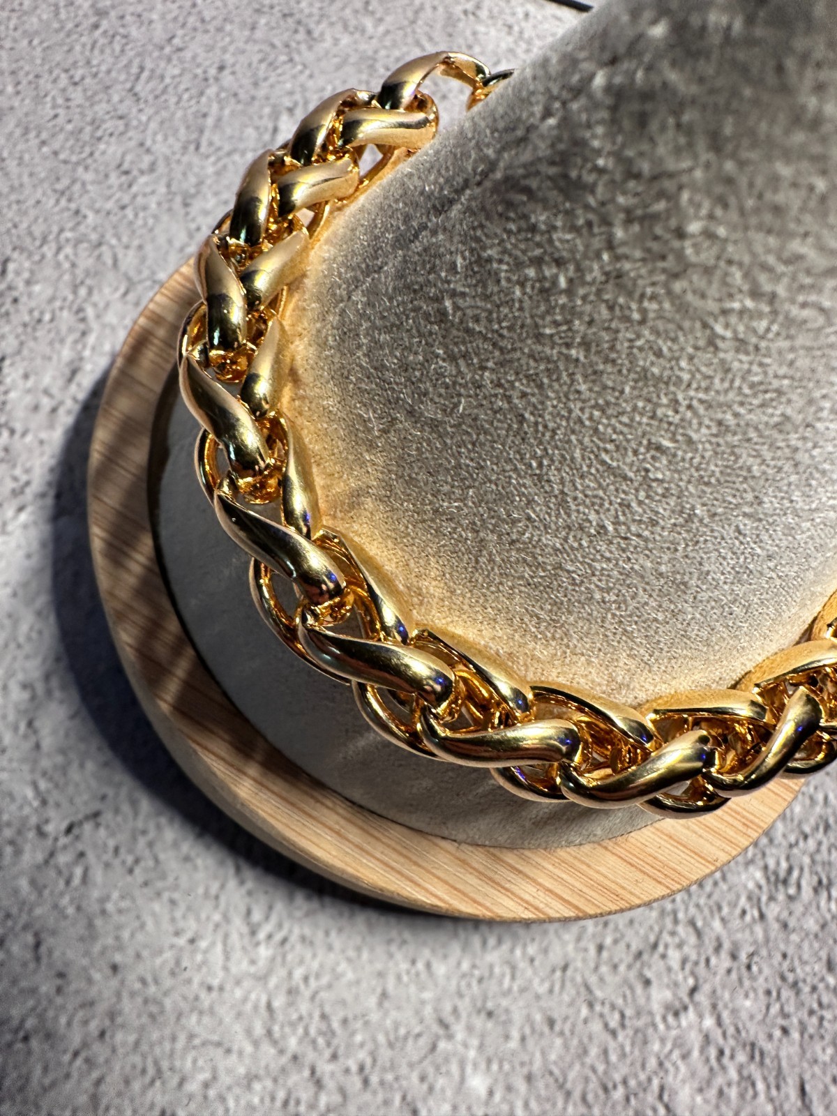 Vintage Italian 18K Gold Over Bronze Chunky Link Bracelet – 7.5″