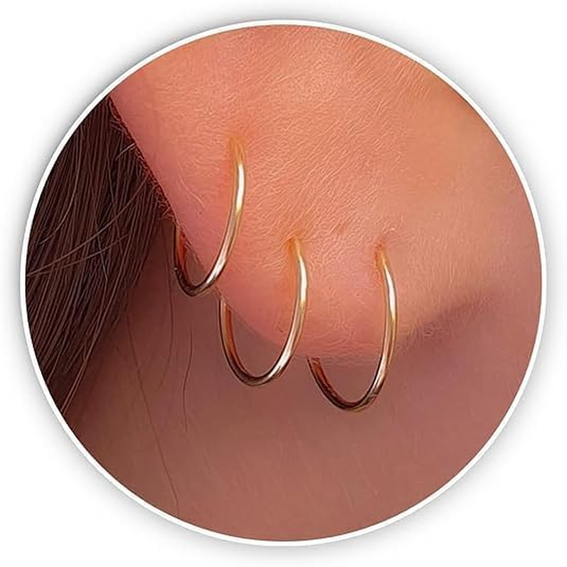 Gold Hoop Earrings Set – 3Pcs 14K Gold Filled Huggie Hoop Earrings (6Mm, 8Mm, 10