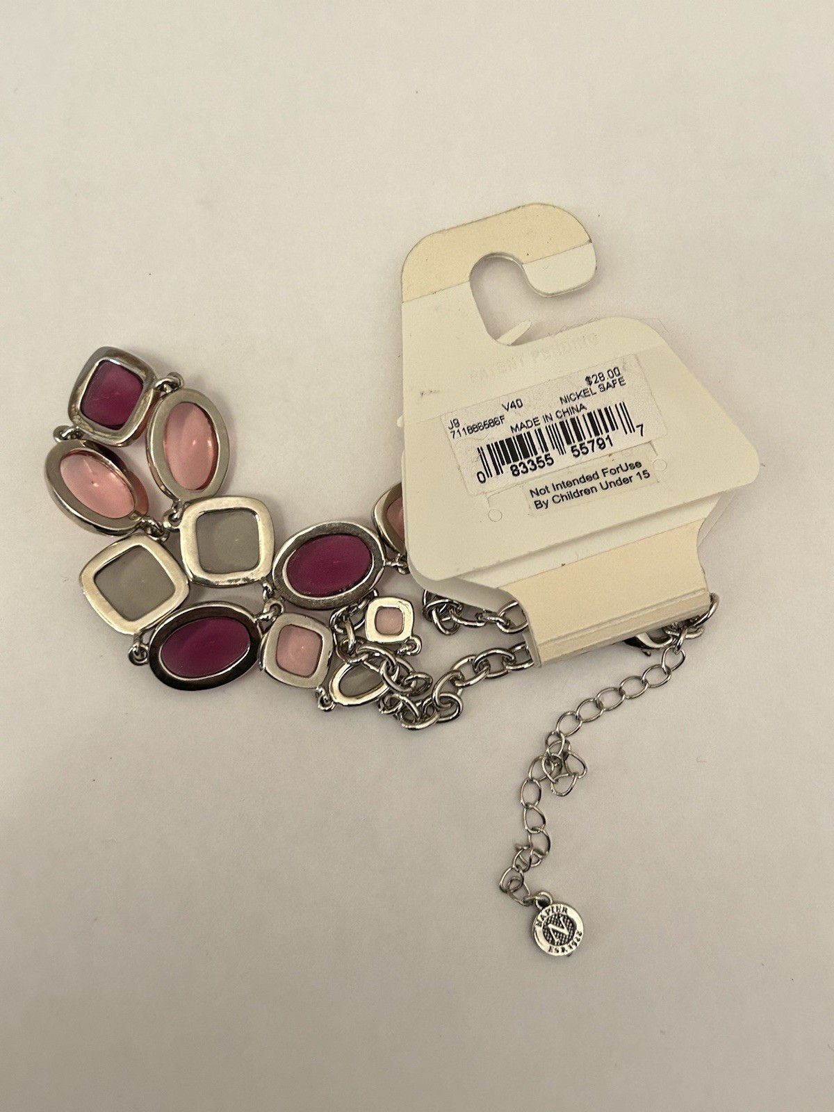 Napier cabachon pastel lucite bezel set bib necklace B13