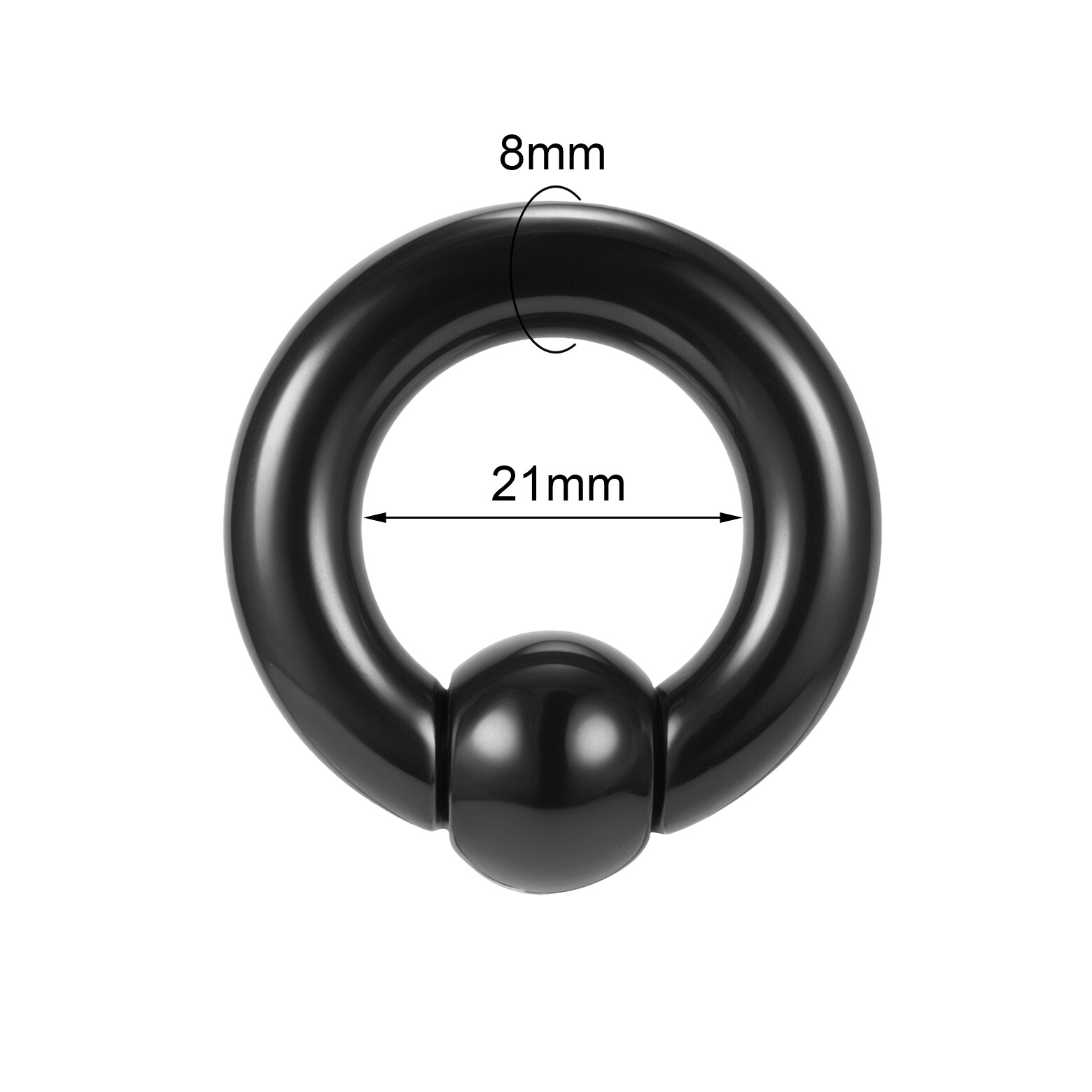 1 Pair Acrylic Captive Bead Rings Black CBR Large Septum Ring Ear Gauges Jewelry