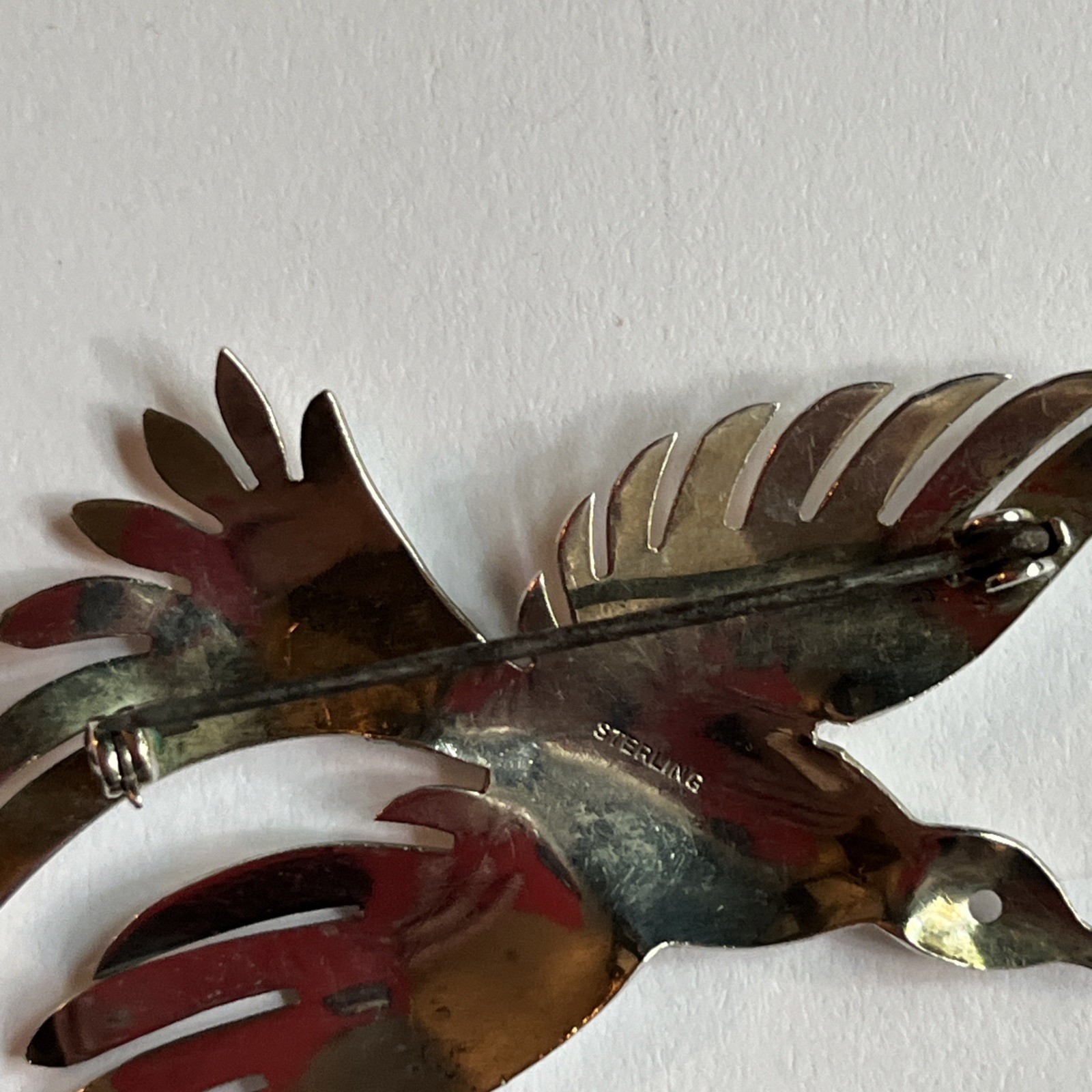 Vintage 925 Sterling Silver Bird Brooch Pins