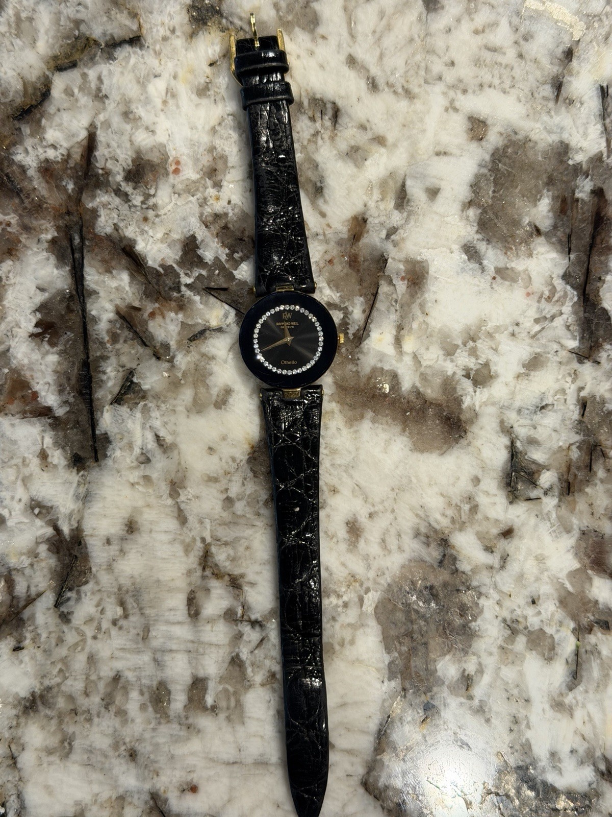 Raymond Weil Othello 127-2 Women’s Watch Black Dial Diamond Bezel Leather