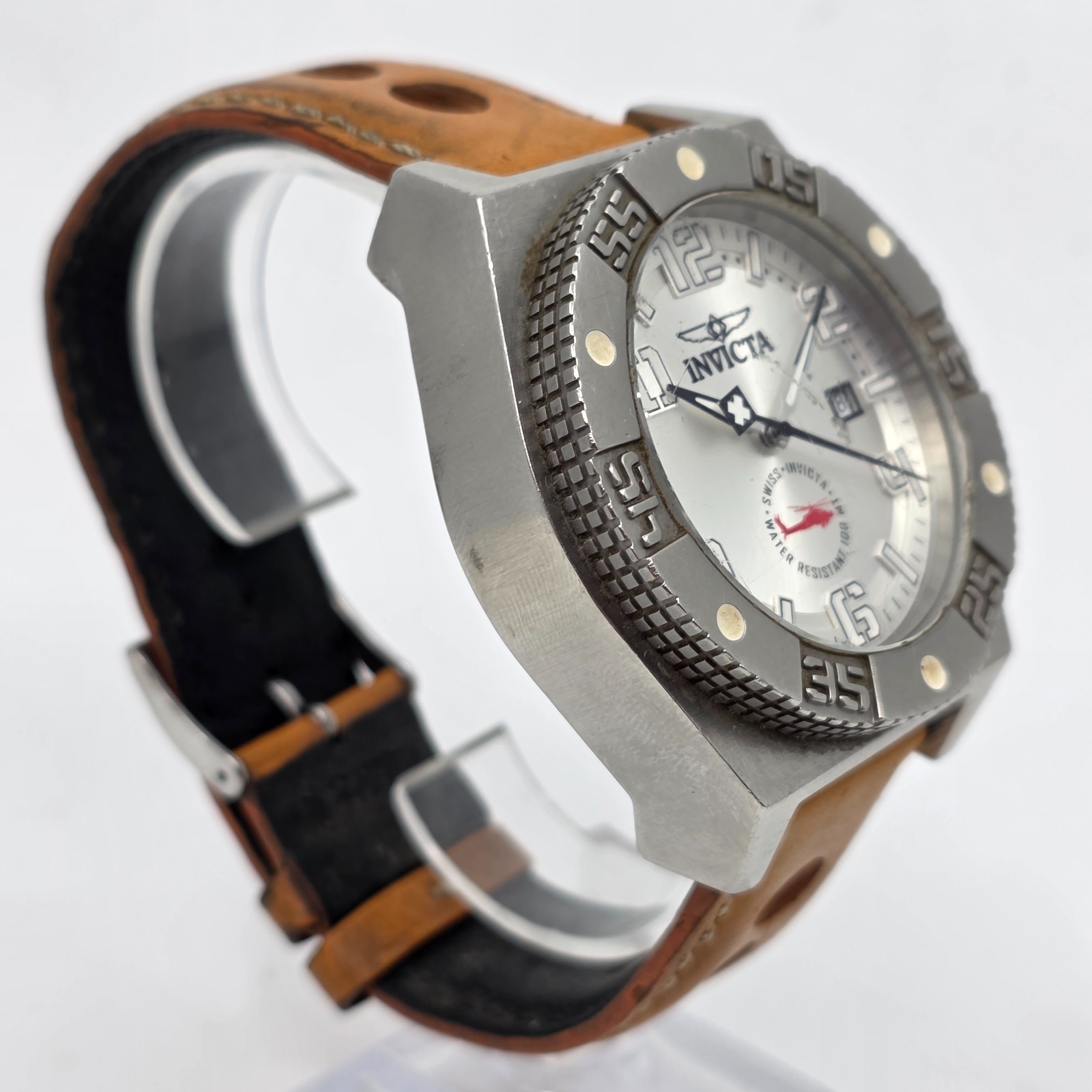 Invicta Swiss 0323 Quartz Silver Dial 48.5mm Mens Watch