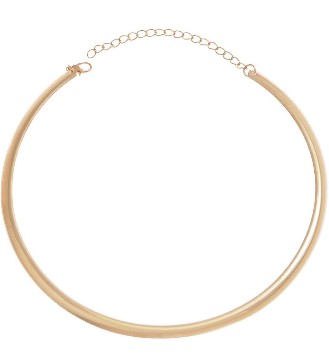 Gold Tone Collar Choker Necklace Cable Chain Lobster Clasp Adjustable 13+5cm