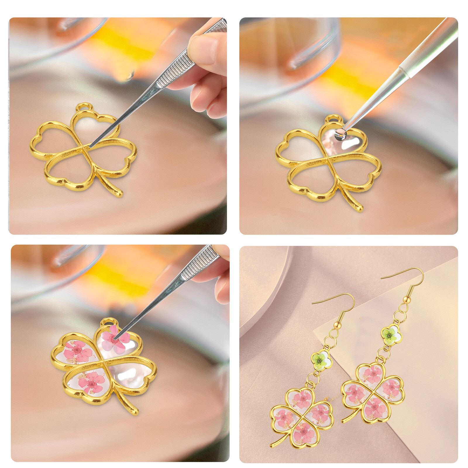 200pcs Metal Ear Hook Jump Ring Bezel Kit DIY Jewelry Craft Making